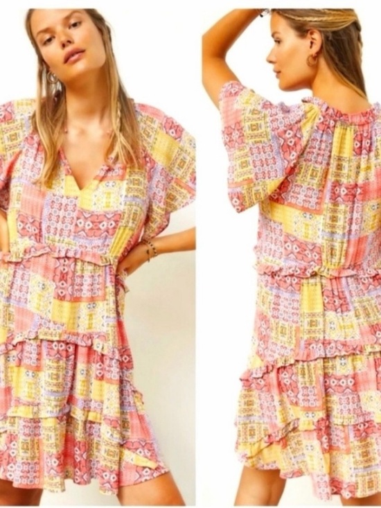 Anthropologie Dresses & Skirts - Anthropologie Printed Boho tiered mini dress